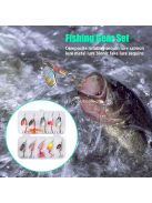 30 Prémium fém horgászcsali készlet műanyag tárolódobozzal