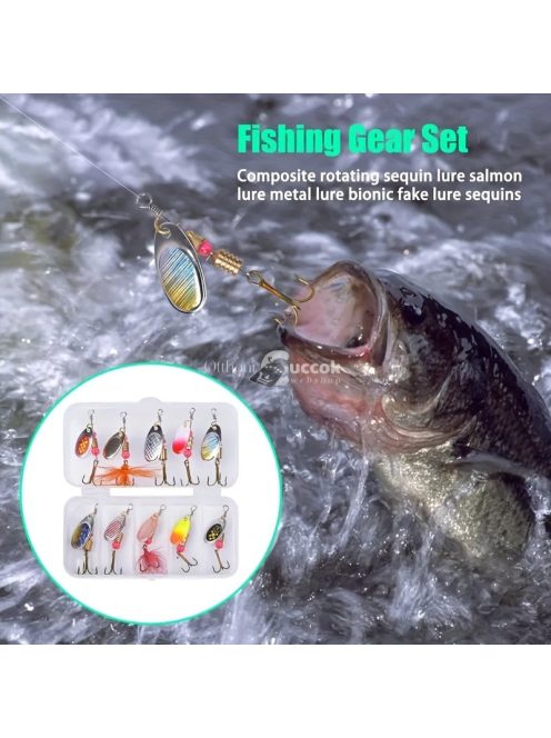 30 Prémium fém horgászcsali készlet műanyag tárolódobozzal