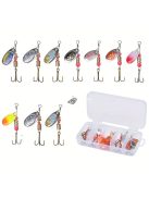 30 Prémium fém horgászcsali készlet műanyag tárolódobozzal