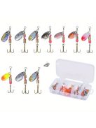 30 Prémium fém horgászcsali készlet műanyag tárolódobozzal