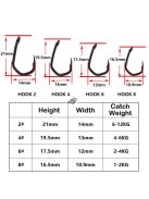 20db PTFE bevonatú éles horgászhorgok