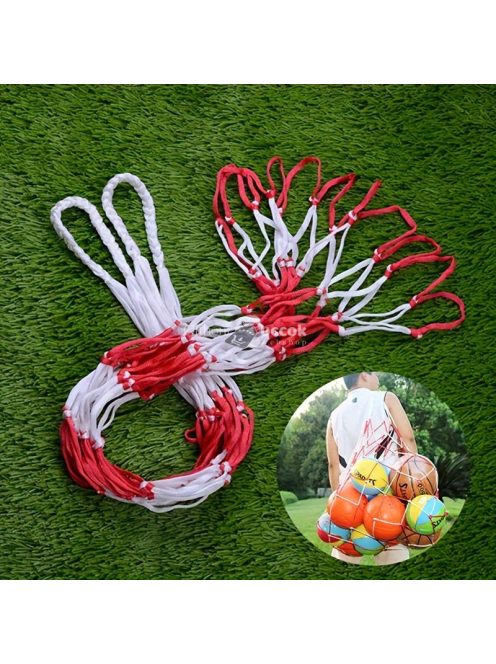 Piros-fehér, Nagy, Vastagított Sportlabda tároló Háló