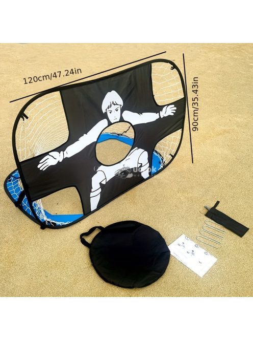 Hordozható és könnyen felállítható futball edzőháló