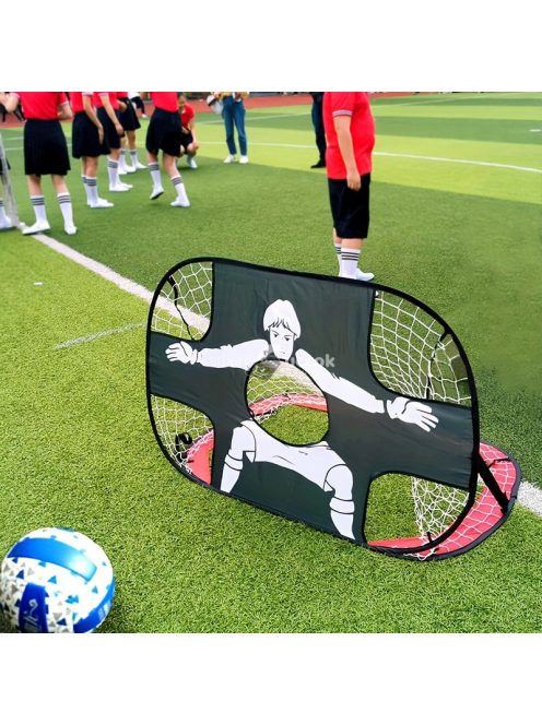 Hordozható és könnyen felállítható futball edzőháló