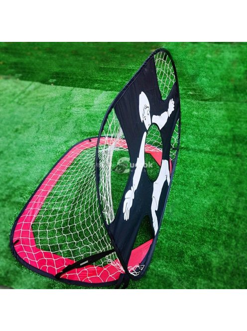 Hordozható és könnyen felállítható futball edzőháló