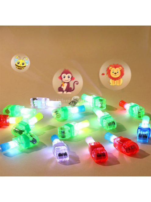 5db ujjlámpák, rajzfilm vetítőlámpák különféle mintákkal és színekkel,