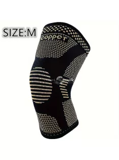   Rézbe átitatott kompressziós térdvédő, térdtámasz M méret (28 cm hosszú, felsőrész 16.5 cm, lábméret 36–42 cm)