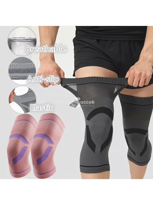2 db ultravékony, lélegző kompressziós térdtámasz ujj, szürke M méret, 60–80 kg