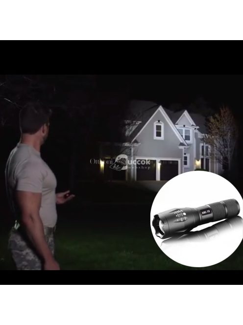 Fémházas zoomos LED elemlámpa