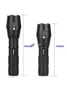 Fémházas zoomos LED elemlámpa