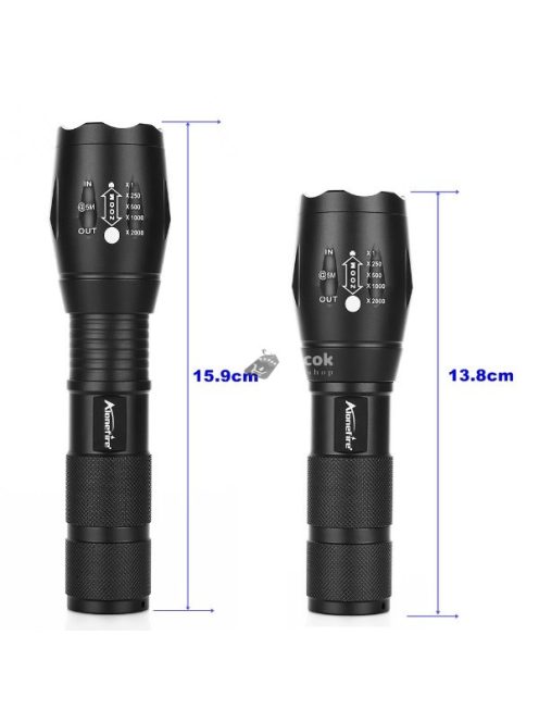 Fémházas zoomos LED elemlámpa