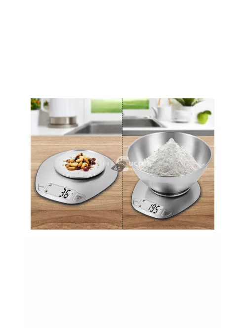 Elektronikus konyhai pincér 5kg/1g digitális precíziós fém mérleggel