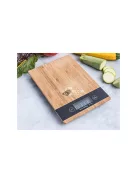 Elektronikus bambusz konyhai mérleg LCD kijelzővel 5 kg-ig