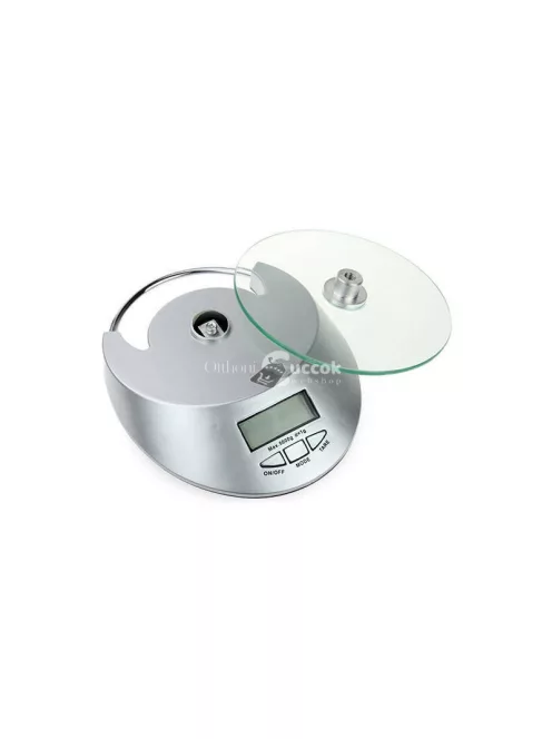 Elektronikus üveg konyhai mérleg 5kg / 1g időmérővel