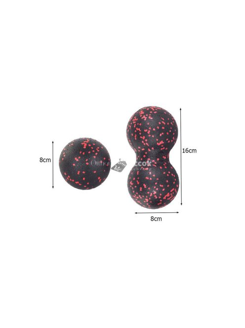 Masszírozó görgő labda + dupla - fitness roller masszázs labda