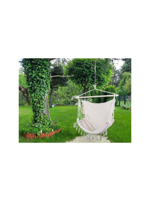Brazíliai függőágy fehér színben, 10 méteres - kényelmes pihenés, kerti felszerelés, nyári kikapcsolódás, relaxálás