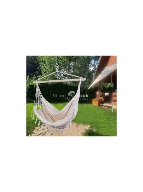 Brazíliai függőágy fehér színben, 10 méteres - kényelmes pihenés, kerti felszerelés, nyári kikapcsolódás, relaxálás