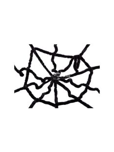 Mesterséges nagy pókháló fekete halloween dekoráció