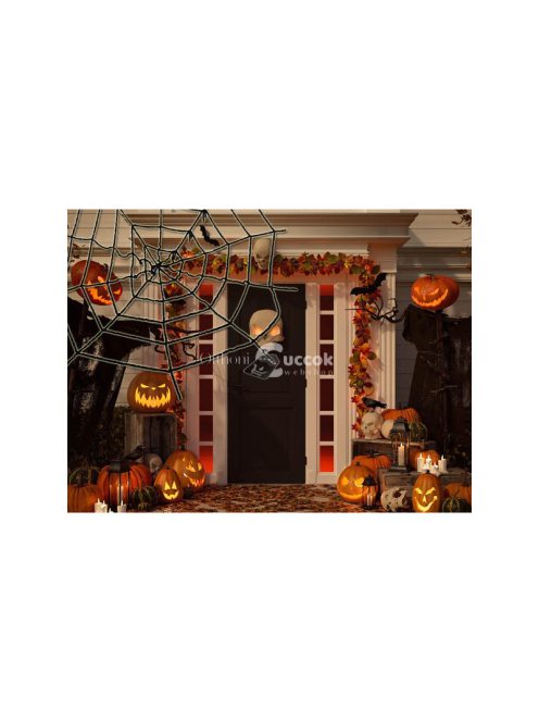 Mesterséges nagy pókháló fekete halloween dekoráció