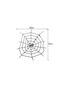 Mesterséges nagy pókháló fekete halloween dekoráció