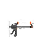 Asztalos szorító egyszerű kézzel használható fogással 150mm