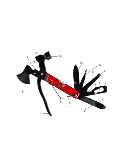 Túlélő kalapács kombinált 17in1 többcélú szerszám - Multifunkciós eszköz