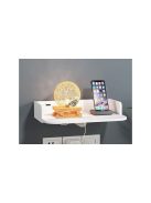 Fali könyvespolc virágok fehér matt