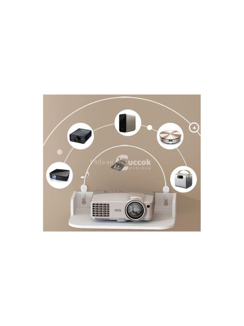 Fali könyvespolc virágok fehér matt