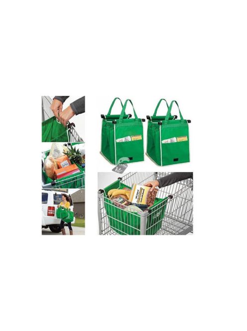 Bevásárló táska hálós kosárral és tekerőkocsival 2 darab
