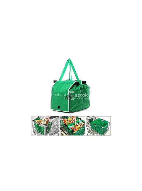 Bevásárló táska hálós kosárral és tekerőkocsival 2 darab