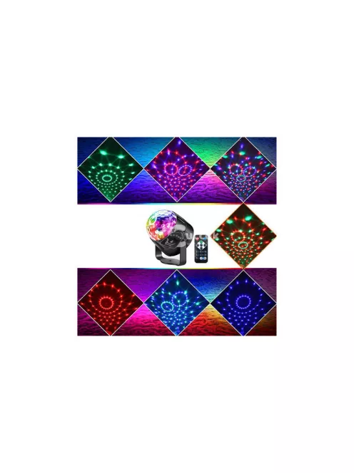 Diszkógömb LED fényeffekt RGB vetítő - Buli fényeffektek, diszkó lámpa, party vetítő