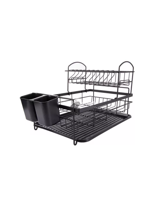 Két szintes csepegtető tálcával - Konyhai edénytartó - Konyhai szárító állvány - Praktikus konyhai eszköz