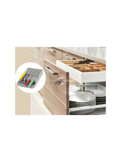 Késkészlet rendező 9 rekeszes betét - praktikus konyhai szervező eszközök, fiókrendező, konyhai tárolás