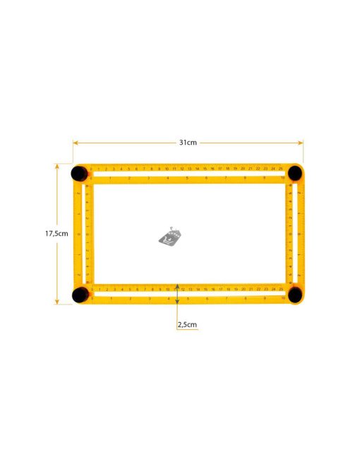 Sokoldalú sablon vonalzó szögmérő - Könnyű mérés és jelölés minden felületen.