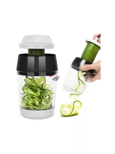 Spirális hegyező zöldség reszelő tárolóval