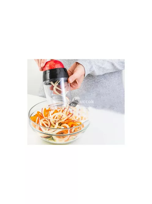 Spirális hegyező zöldség reszelő tárolóval