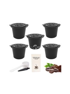   5 db újrafelhasználható Nespresso kávékapszula - környezetbarát, gazdaságos megoldás.
