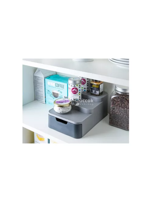 Konyhai szervező kosár háromszintes fiókkal - praktikus tárolás, rendszerezés, könnyű hozzáférés