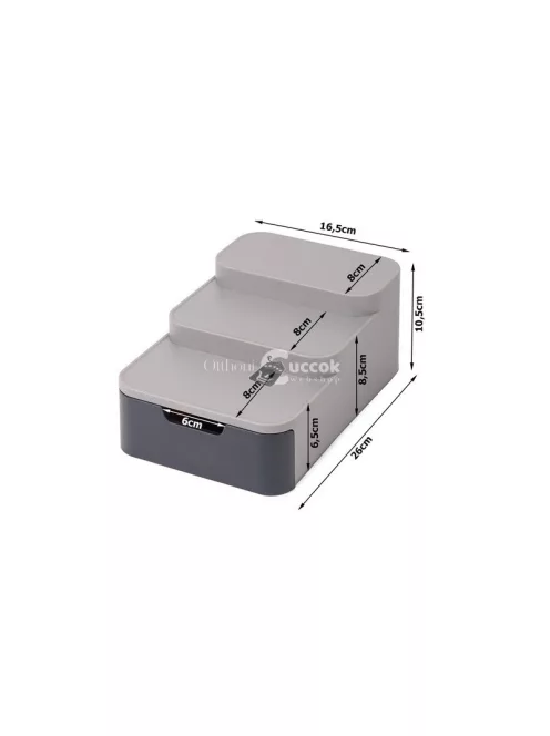 Konyhai szervező kosár háromszintes fiókkal - praktikus tárolás, rendszerezés, könnyű hozzáférés