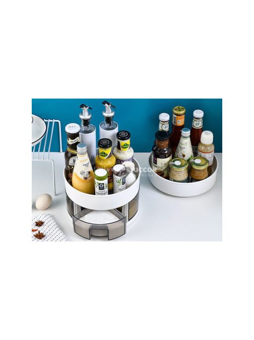 Forgatható szervező konyhai fiók tároló - praktikus konyhai szervezőrendszer - fiókszervező forgatható rekeszekkel