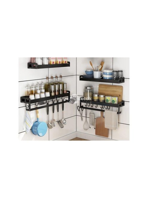 Konyhai falra szerelhető polcos szervező állvány