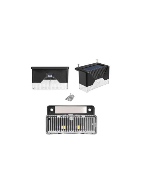 Napelemes lámpa 4 db LED kert lépcső terasz kerítés éjjeli fényérzékelővel