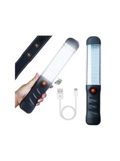   Erős műhely lámpa 48 LED COB USB akasztó mágnesesen tölthető