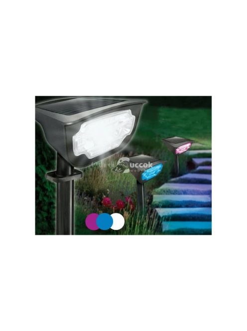 Napelemes kert lámpa vezérelt LED lámpa színekkel