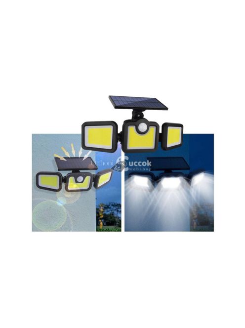 Napenergiás lámpa 100 COB LED-del és alkonyat érzékelővel