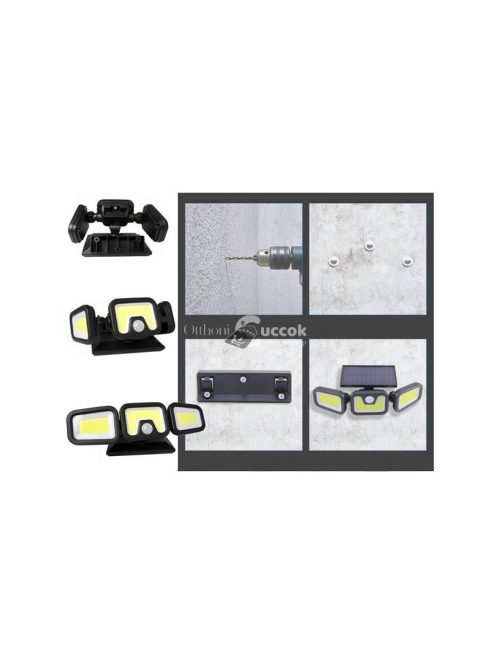 Napenergiás lámpa 100 COB LED-del és alkonyat érzékelővel