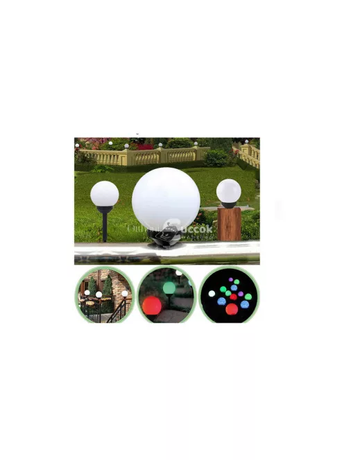 4 db színes RGB napelemes kerti gömb lámpa 10 cm