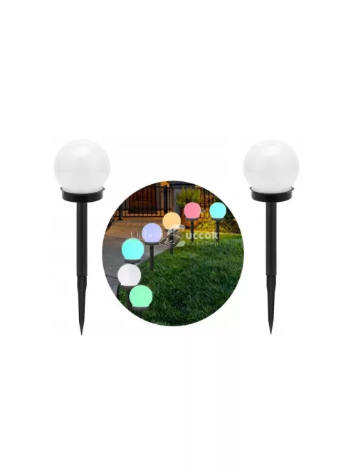 4 db színes RGB napelemes kerti gömb lámpa 10 cm
