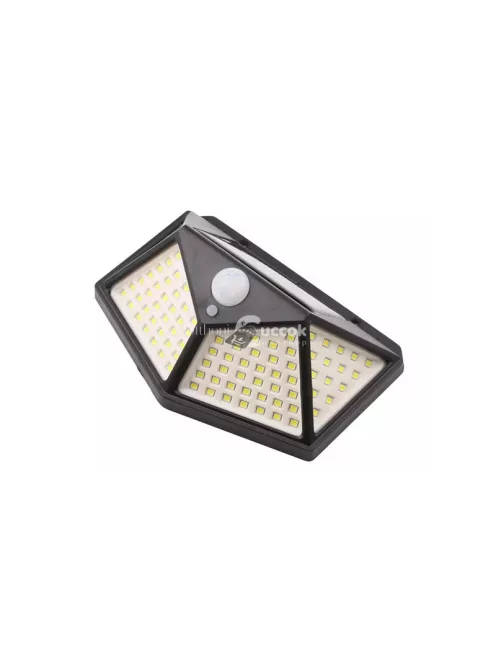 Napelemes lámpa 100 LED-del és alkonyat érzékelővel