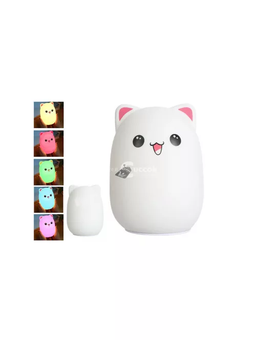 RGB távirányítós LED macska éjszakai fényző - távirányítós RGB LED macska éjszakai lámpa